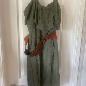 Maurices Olive Green Dress with Brown Belt